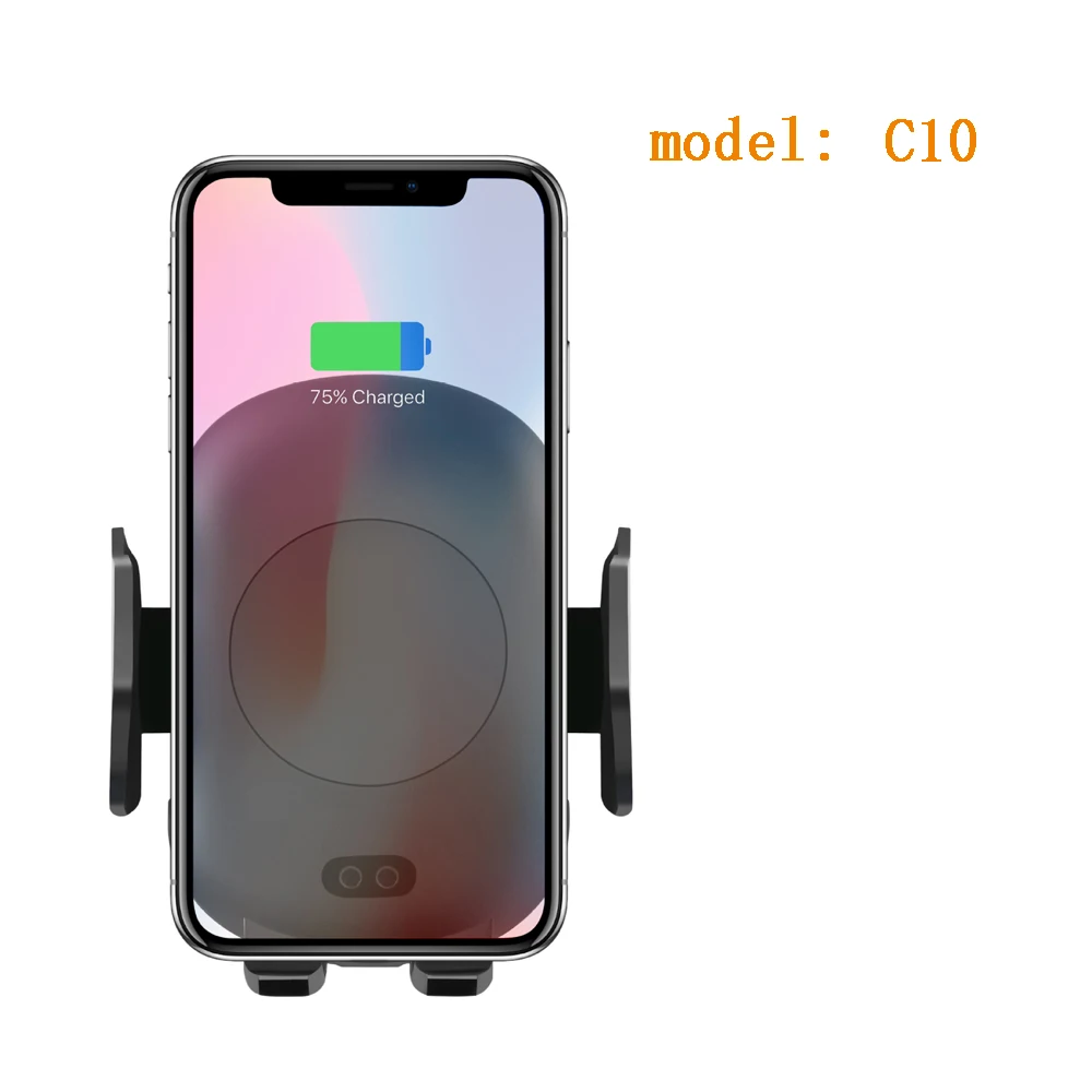 Автомобильное беспроводное зарядное устройство Balaike Qi для iPhone Xs X 8 10 W быстрая Беспроводная зарядка для samsung Galaxy S9 S10 автомобильный держатель телефона зарядное устройство - Цвет: C10