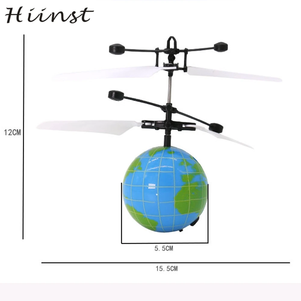 HIINST Забавный зеленый индукционный RC Летающий шаровидный датчик Дрон шар-Вертолет Встроенный сверкающий светодиодный фонарь Игрушка AUG15P