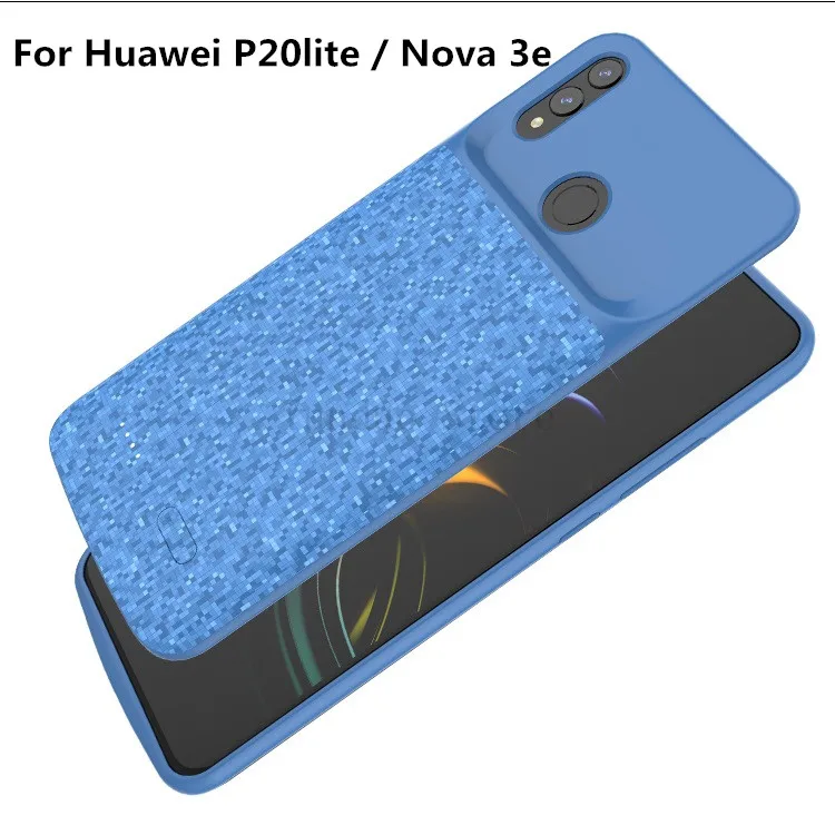P20lite Nova 3e Blue Egeedigi newest battery case for Honor 8 20 Pro P30 Pro power external charging case for Huawei P20 Lite Nova 3e slim power bank - Цвет: P20lite Nova 3e Blue