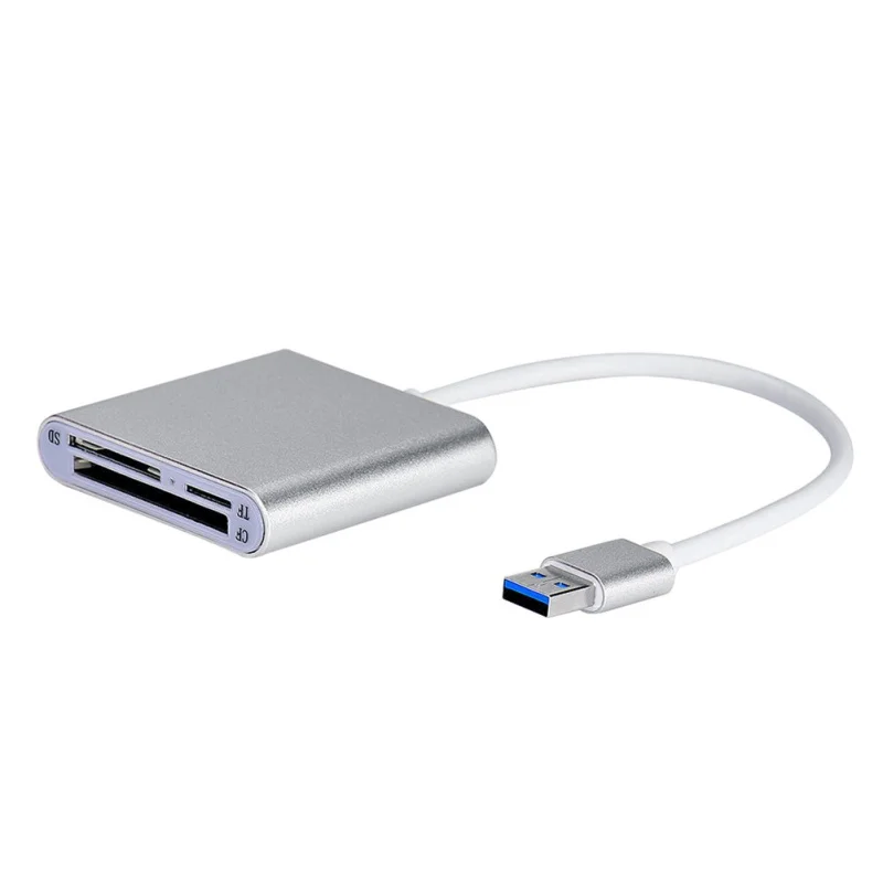 Алюминиевый USB 3,0 CF/SD/TF Micro SD/SDMD/MMC считыватель карт памяти Серебряный USB 3,0 кард-ридер все в одном для Ноутбуки ПК
