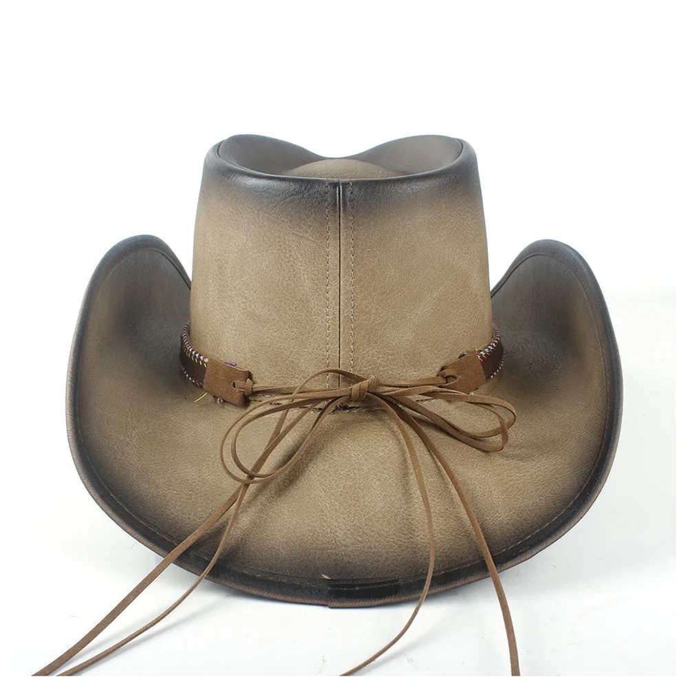 Новая мода Западная ковбойская шляпа для женщин мужчин кожа Sombrero Hombre Джаз шапки