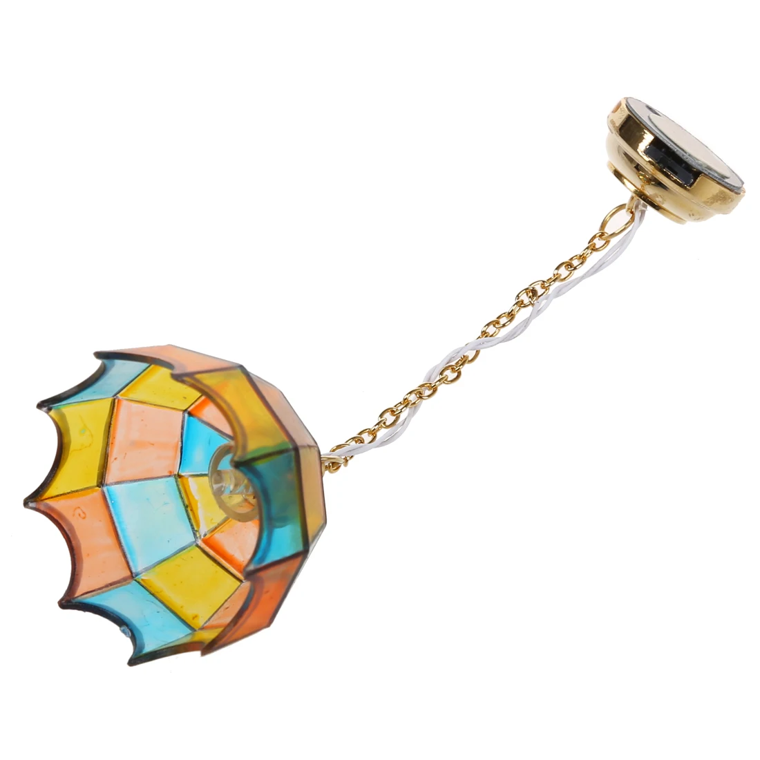 

Metal 1:12 Dollhouse Miniature Ceiling Lamp Model with Multicolor Umbrella Shape Lampshade
