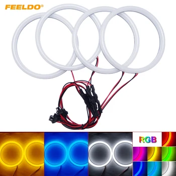 

FEELDO 1set Auto Halo Rings Cotton Lights SMD LED Angel Eyes for BMW E30/E32/E34 DRL Light 4-Color