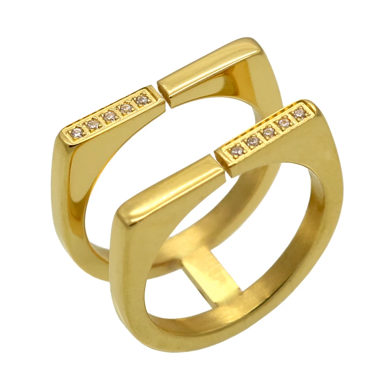 New Fashion Female Wedding Brands Jewelry White Gold Engagement Ring for Women CZ Diamond Paved