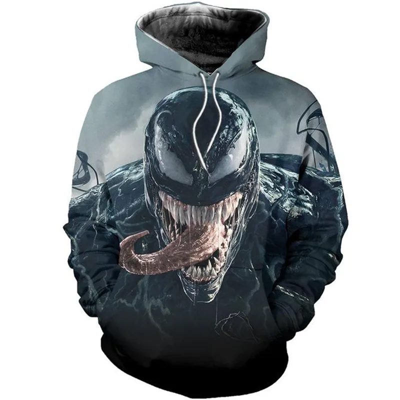 Новинка 2019 толстовки с капюшоном Venom унисекс топы пуловер индивидуальная