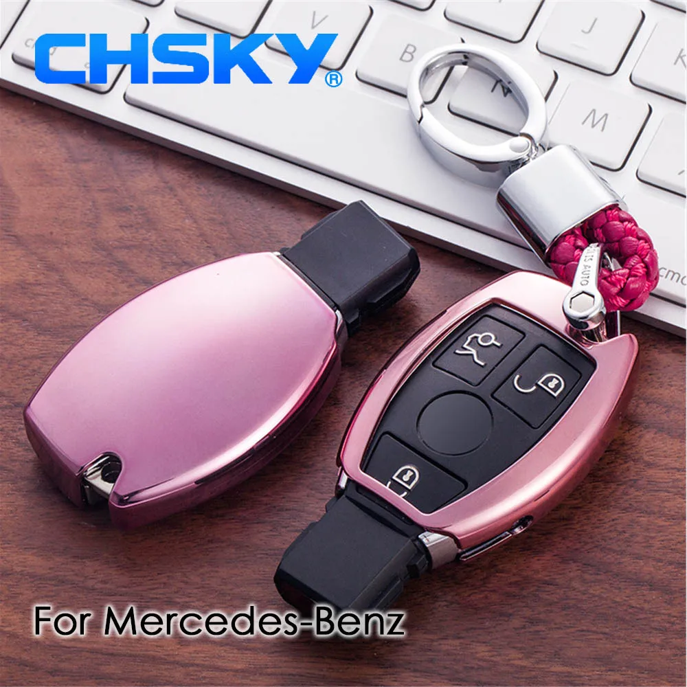 Chsky ТПУ для ключ mercedes крышка корпус-брелок для ключей для mercedes w212 W210 категории A, B, C, E класс автомобиля ключница цепочка для ключей benz аксессуары