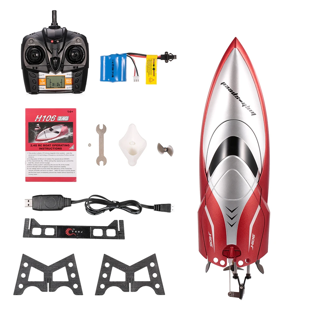 Tkkj H106 28 км/ч высокоскоростная гоночная лодка 2,4g 2ch 150 м Пульт дистанционного управления переключатель режимов самостоятельной правки Rc лодка игрушка для детей