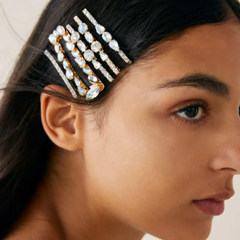 JURAN ZA дизайн для женщин красочные кристалл металлические шпильки леди простые волосы зажимы Заколки Головные уборы укладки волос ЮВЕ