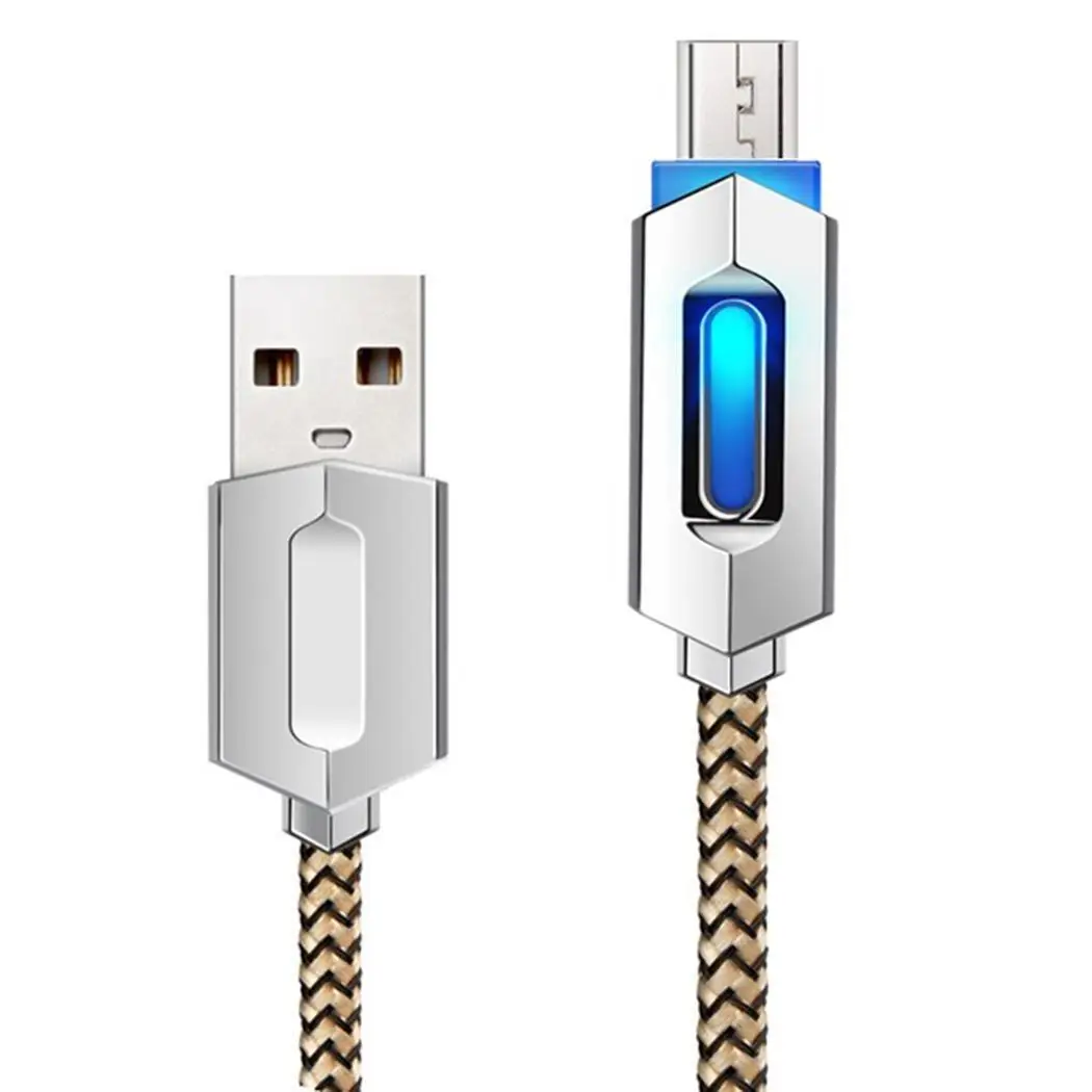 Нейлоновый usb-кабель для быстрой зарядки, usb-кабель, магнитное зарядное устройство для зарядки данных, Micro USB кабель мобильного телефона, usb-кабель - Color: gold