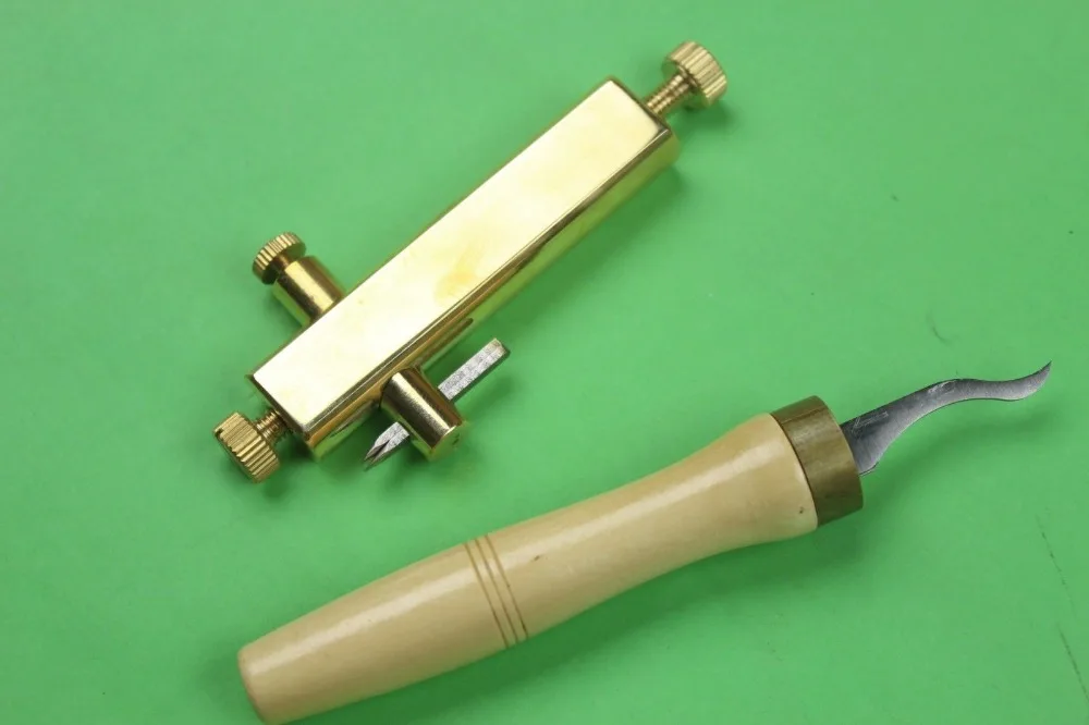 violin/viola making tools, brass purfling groove knife