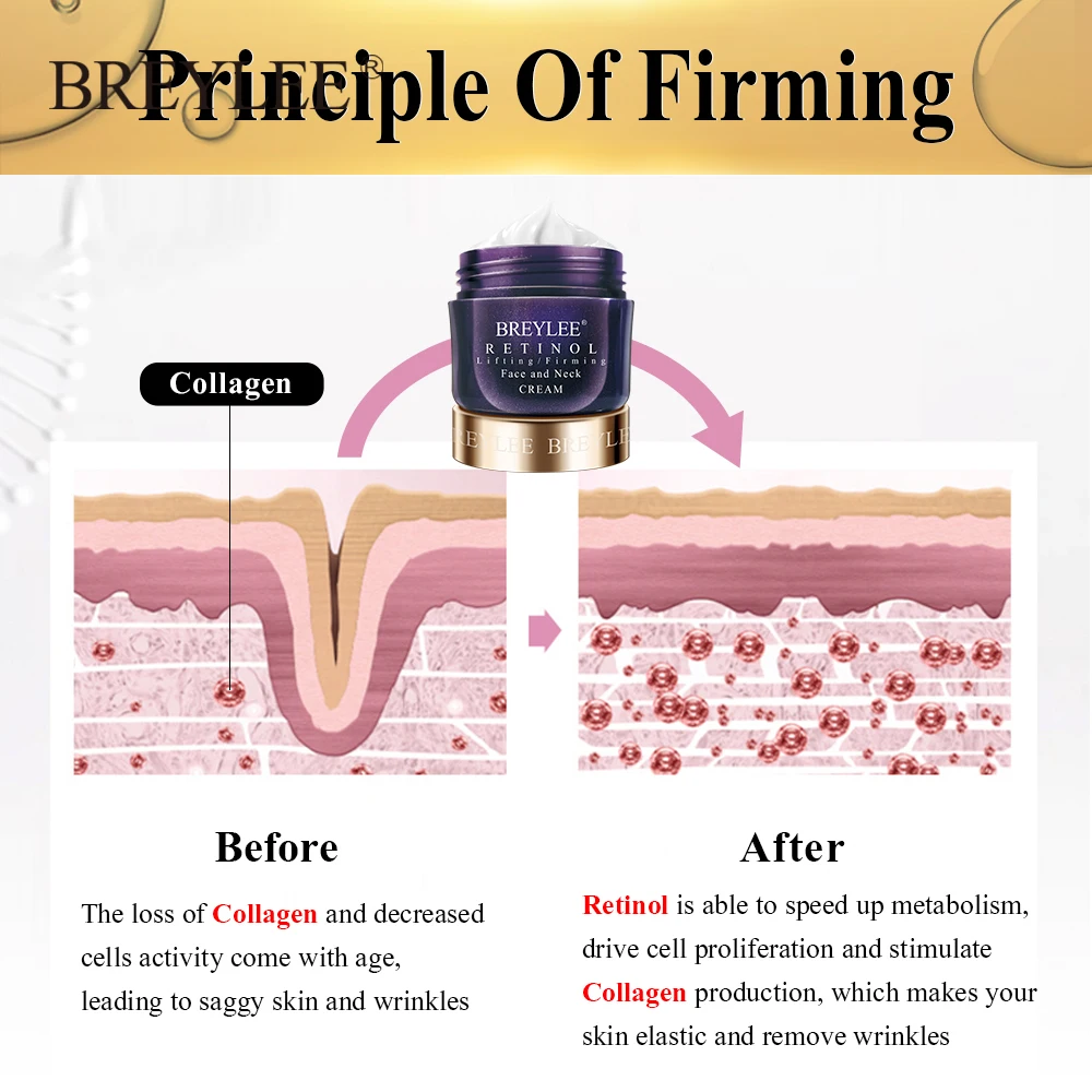 BREYLEE Retinol укрепляющий крем для лица Сыворотка лифтинг шеи против старения удаляет