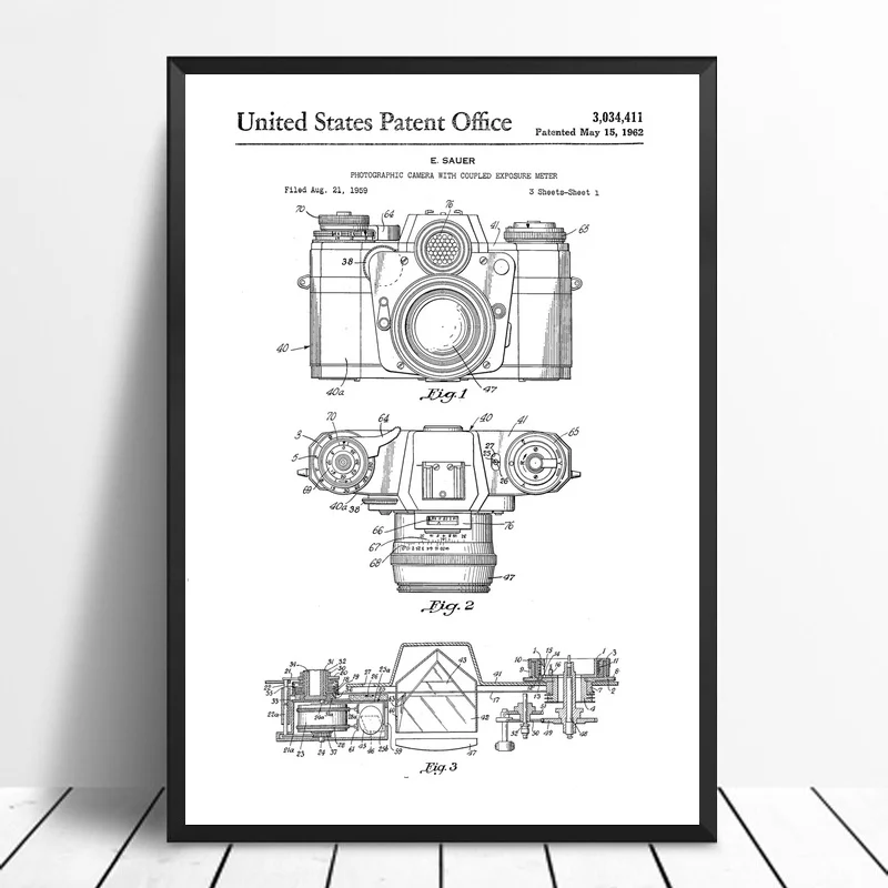 

Zeiss Camera Patent Print Art Wall Art Poster Canvas Prints Home Decor
