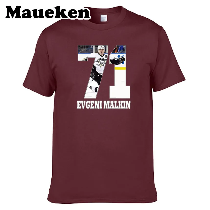 Мужская футболка Evgeni Malkin#71, футболки с коротким рукавом, Мужская футболка, Россия, hockeying Star W0518056 - Цвет: 9