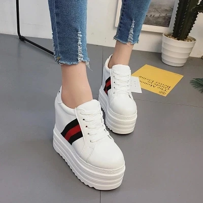 

Women Casual Shoes Height Increasing Platform Wedges Women's Shoes Trainers High Top Canvas Shoes Walking dropship