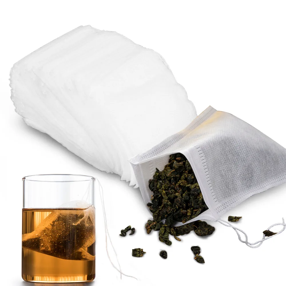 

100 Pcs/Lot Disposable Tea Bags For Puer Green Tea Bag Infuser With String Heal Seal 7 x 9cm Sachet Teabag Empty Tea Bags