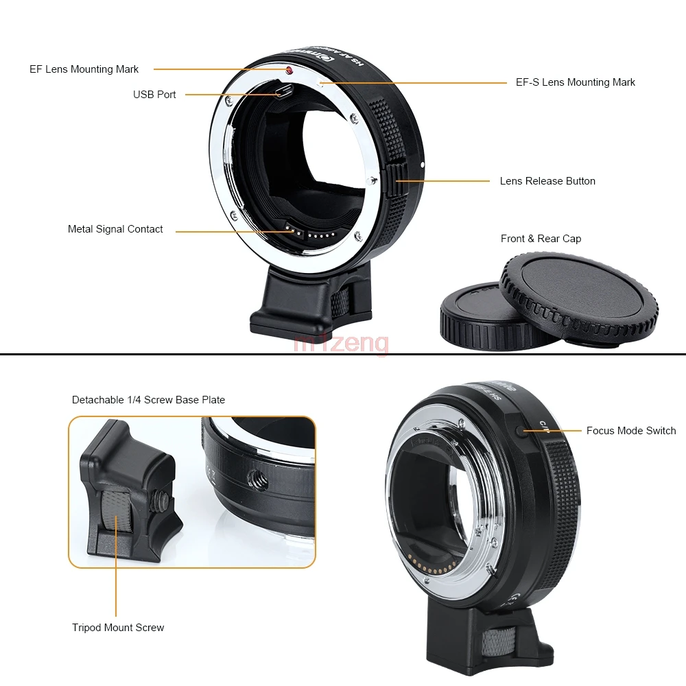 EF-NEX HS более быстрый адаптер для объектива с автофокусом для объектива canon EF для sony E Mount Nex3c/5/5n/7 A6000 a6300 a6500 A7 a9 A7RII A7S камеры