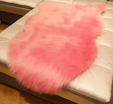 pink Мягкий коврик из искусственной овчины, коврик для ковра, нескользящий Чехол для стула, дивана для спальни, домашний декор, коврики для спальни, ковер из искусственного меха - Цвет: pink