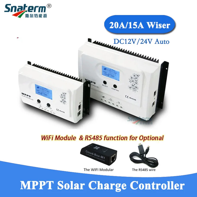 

20A 15A LCD Display MPPT 12V/24V Solar Panel Battery Regulator Charge Controller WIFI Modular RS485 APP remote control function