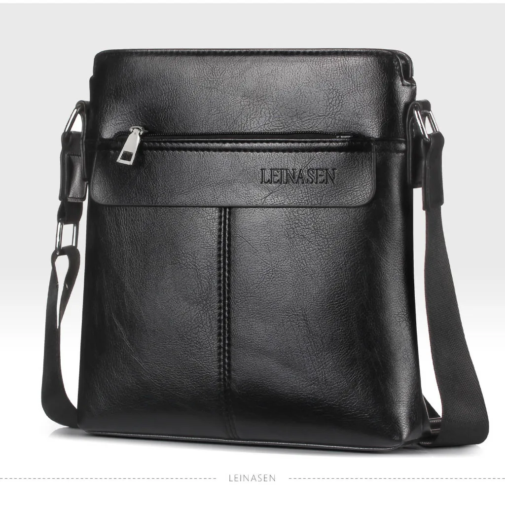 men's bag over the shoulder Leather business messenger bag Men Vintage Shoulder bags Crossbody Bags Retro Zipper Handbags#4gh