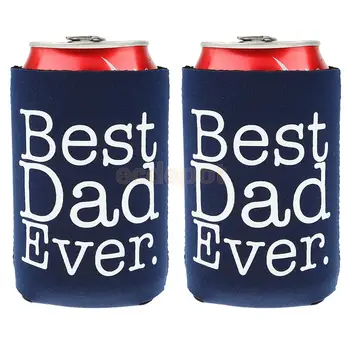 

5 pair BEST DAD EVER Beer Can Bottle Cooler Holder Fathers Day Gifts