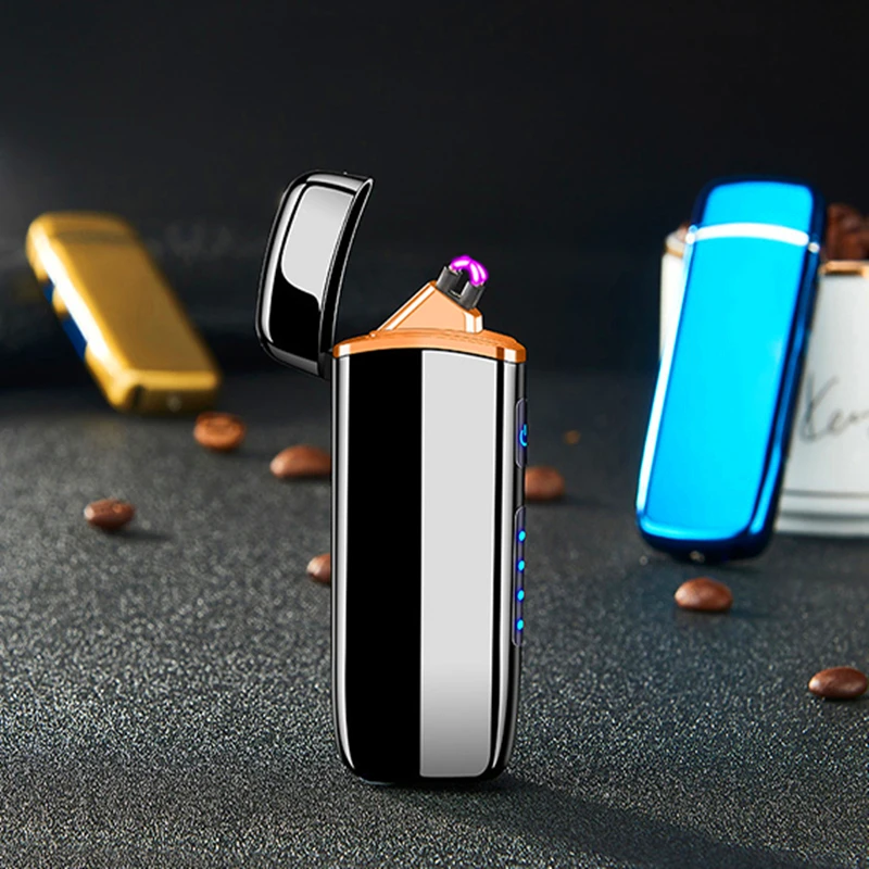 Dual Arc электронная USB Зажигалка перезаряжаемая ветрозащитная сенсорная Индукционная гаджеты для мужчин принадлежности для курения