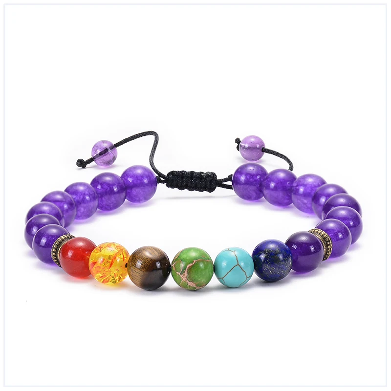 7 Chakra Bracelet Men Wome Lava Rock Aromatherapy Essential Oil Diffuser Bracelet Braided Natural Stone Yoga Beads Bracelets