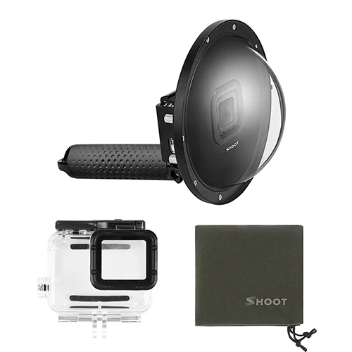 Купол порт подводный объектив чехол для GoPro Hero 5 6 7 черный плавающий ручной захват S порт s камера водонепроницаемый корпус Чехол - Цвет: No Lens Hood