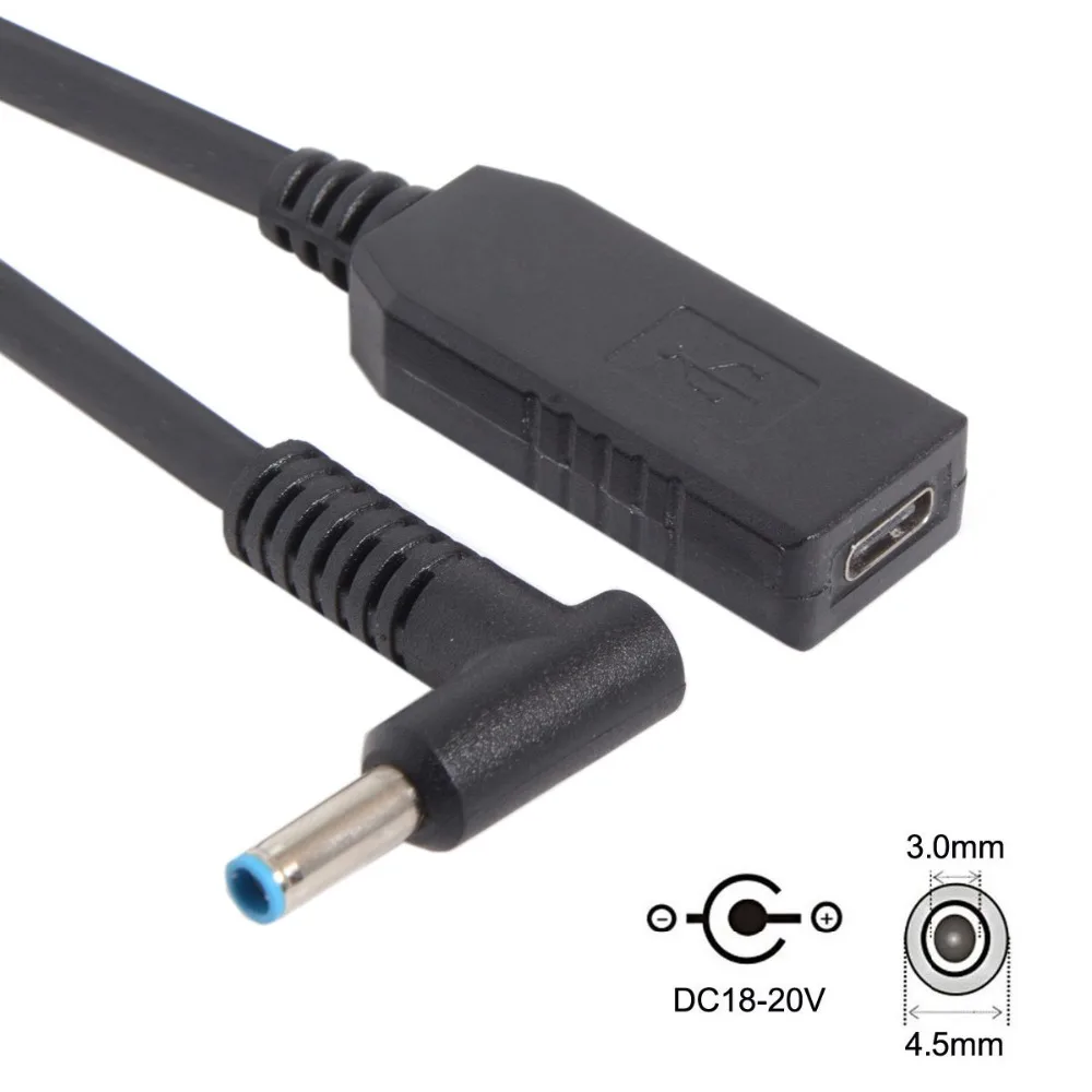 usb type c power adapter converter to 7 4 5 0mm dc plug connector pd emulator trigger charging cable cord for dell laptop USB 3.1 Type C USB-C to DC 4.5 3.0mm  20V Power Plug PD Emulator Trigger Charge Cable for Laptop
