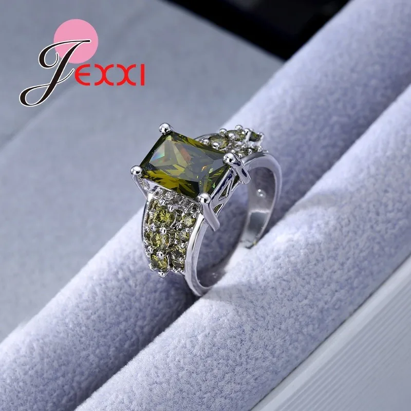 Модные кольца, стразы, камень, 925 пробы, серебро, квадратная огранка, bijoux anel, женское кольцо для женщин, хорошее ювелирное изделие