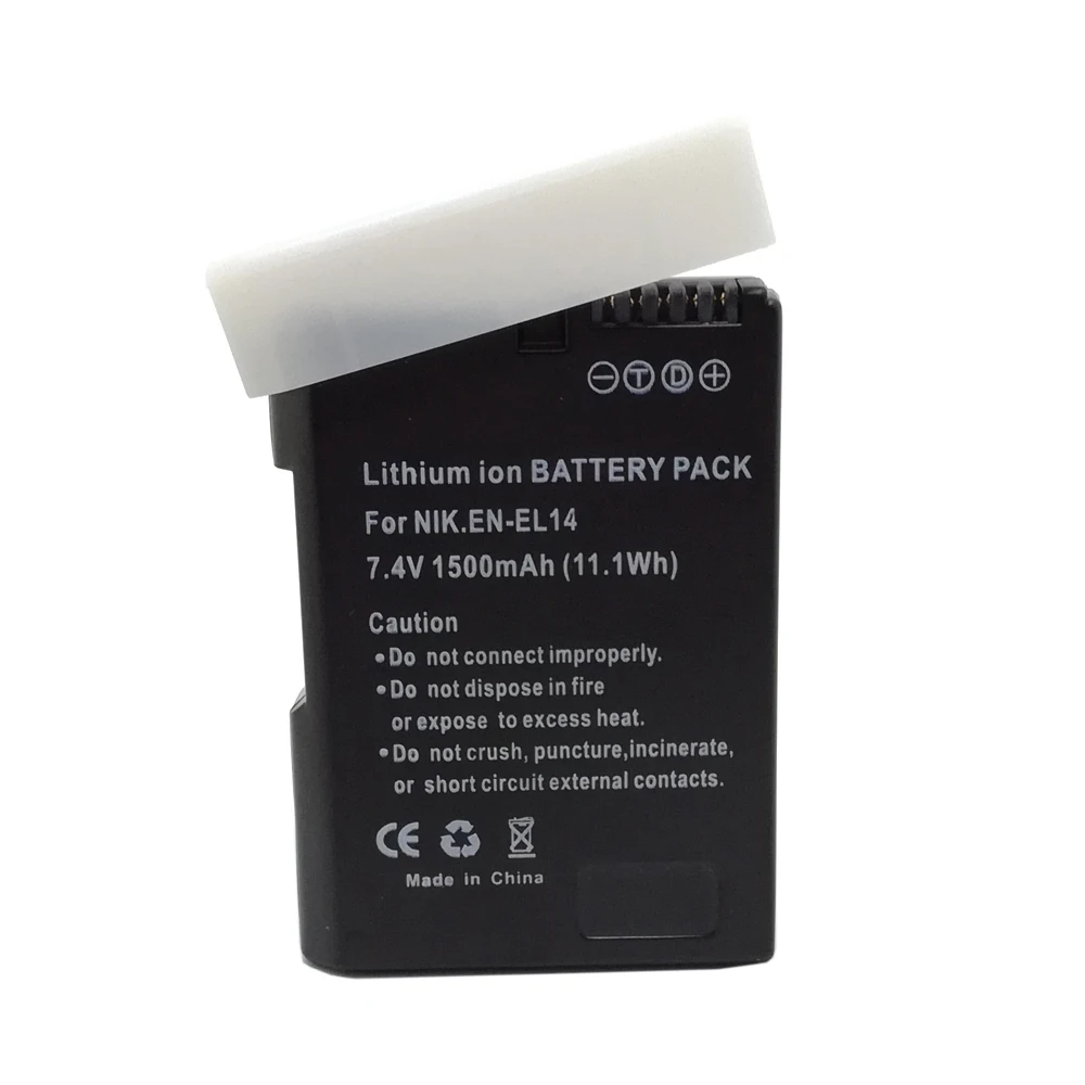 

1500mAh EN-EL14 batteries ENEL14 EN EL14 EL14A Camera Battery pack For Nikon D5200 D3100 D3200 D5100 P7000 P7100 MH-24 bateria