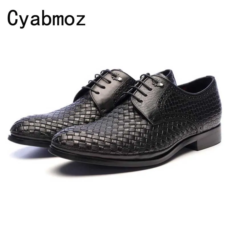 Breathable Handmade Woven Business Formal Shoes Summer Mens Wedding