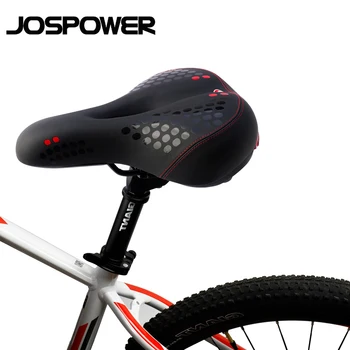 

JOSPOWER Bicycle Saddle Cushion Thicken Wide MTB Bike Shockproof Saddle Soft Comfortable Hollow Cycling Saddle With Tail Light