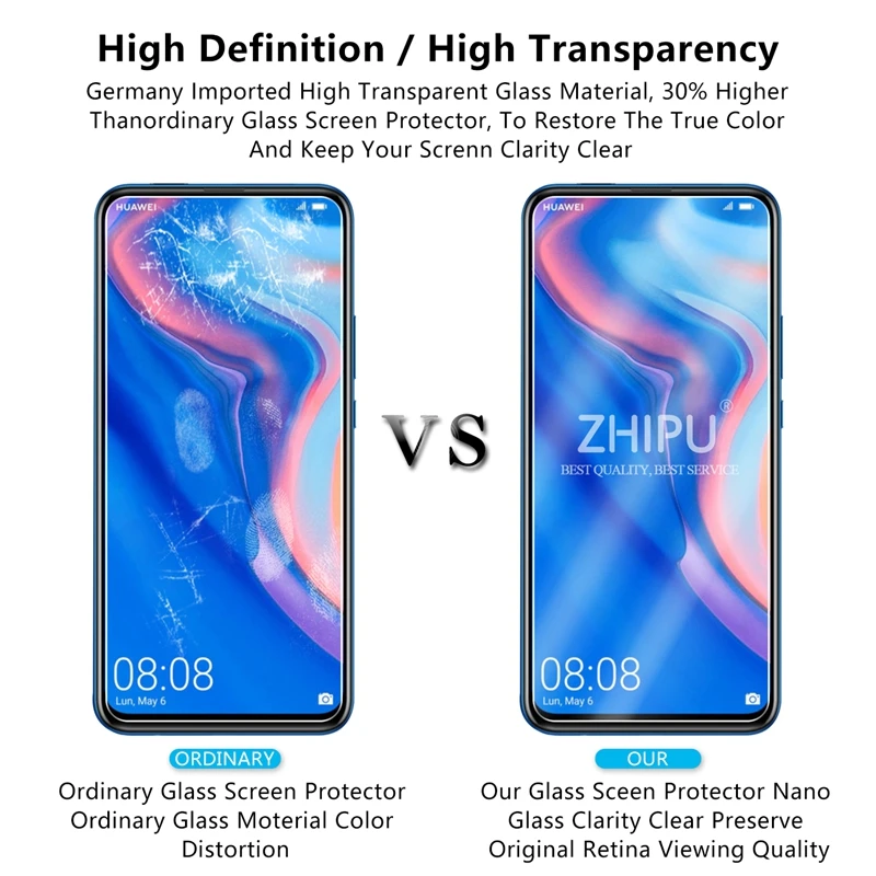 2 шт закаленное стекло для huawei P Smart Z, защита экрана 2.5D 9 H, закаленное стекло для huawei P Smart Z, защитная пленка 6,5"