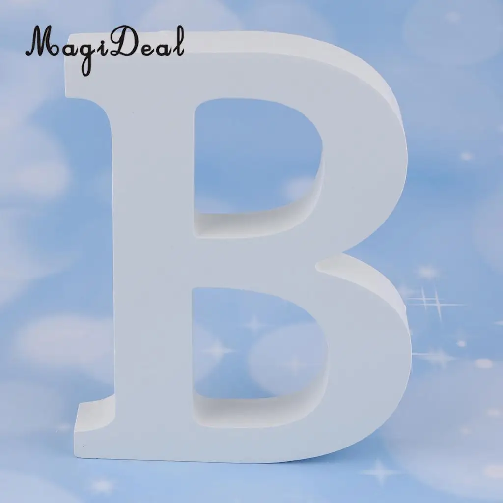 Wooden Alphabet DIY Block Words Sign Hanging Decor Letter for Home Bedroom Office Wedding Party Decor White