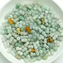 30 шт. натуральный сорт нефритовый кулон Lucky Calabash свободная жадеитовая бусина