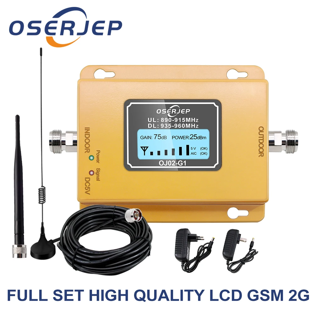 

LCD Display Mini GSM Repeater 900MHz Cell Mobile Phone GSM 900 Signal Amplifier + Sucker Antenna with 10m Cable