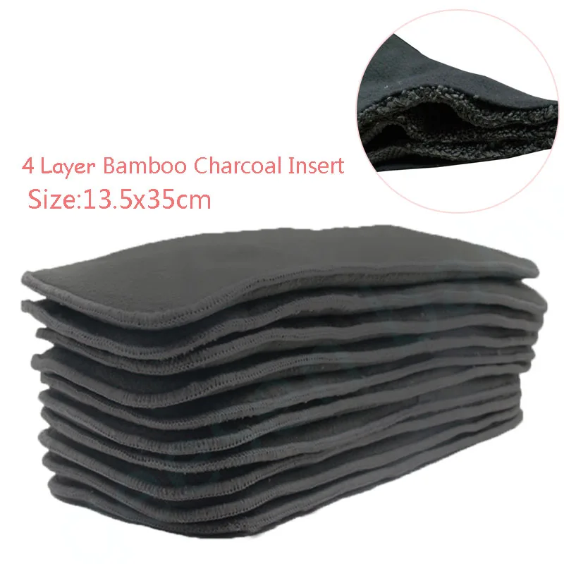 1 pc diaper insert Регулируемые бамбуковые угольные Подгузники детские карманные тканевые подгузники с двойные вставки для мальчиков и Giels тканевые подгузники - Цвет: 1 pc diaper insert