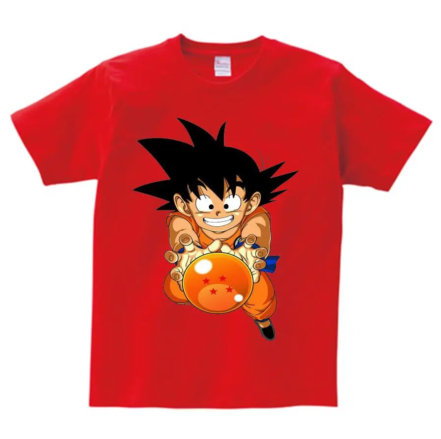 Г., футболка с японским драконом Z Goku Детская летняя футболка с короткими рукавами для мальчиков хлопковые футболки высокого качества с рисунком аниме NN - Цвет: red  childreT-shirt