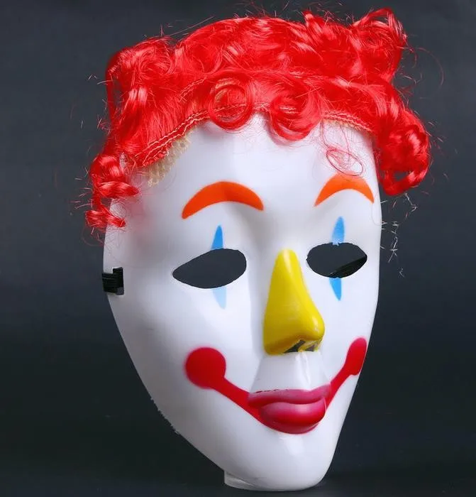 Jester Jolly маска для танцевальной вечеринки COS Клоун Маска для детей Хэллоуин Венецианский маскарадный Полный лица маска с париком праздничные принадлежности