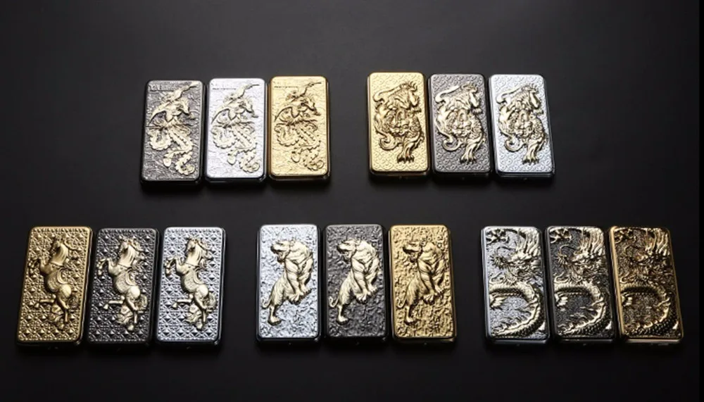 2pcs lot 2016 font b USB b font lighters many style Windproof Lighter encendedor Creative Personality