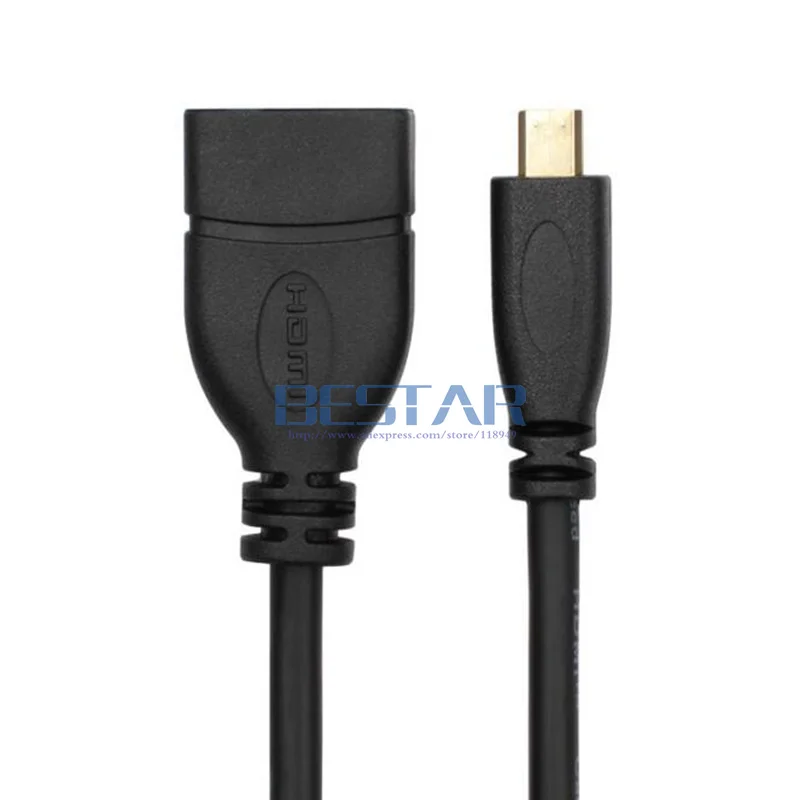 Угловой Тип D Micro HDMI к HDMI Женский Расширение Соединительный кабель 90 градусов вправо и влево под углом 15 см V1.4 адаптер конвертер - Цвет: Straight