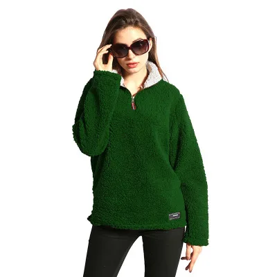 Зеленый fashion hot sell mommy and me winter warm fleece coat sherpa pullover jacket - Цвет: Зеленый
