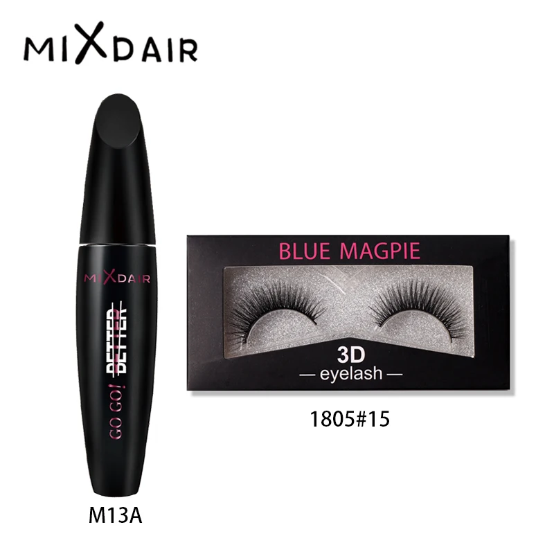 Mixdair 2 шт./компл. 3D Водонепроницаемый, тушь для ресниц и бровей и ресниц макияж глаз набор профессиональных комплект расширителя ресницы для наращивания черного цвета