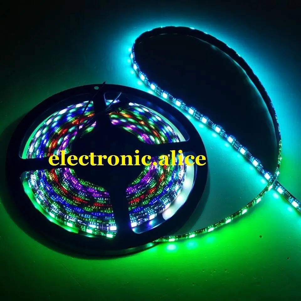 DC5V Светодиодные ленты 5050 5 м 150 пикселей WS2812B Светодиодные ленты свет RGB индивидуально адресуемых водонепроницаемый