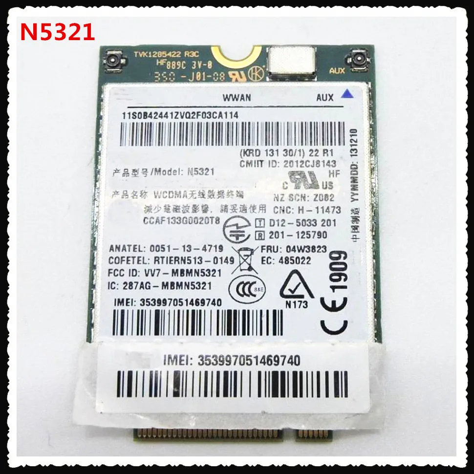 Ericsson N5321 N5321gw FRU 04W3823/04W3842 HSPA + для ThinkPad Новый x1 carbon X230s X240S t431s T440 S540 W540 3g сетевой карты