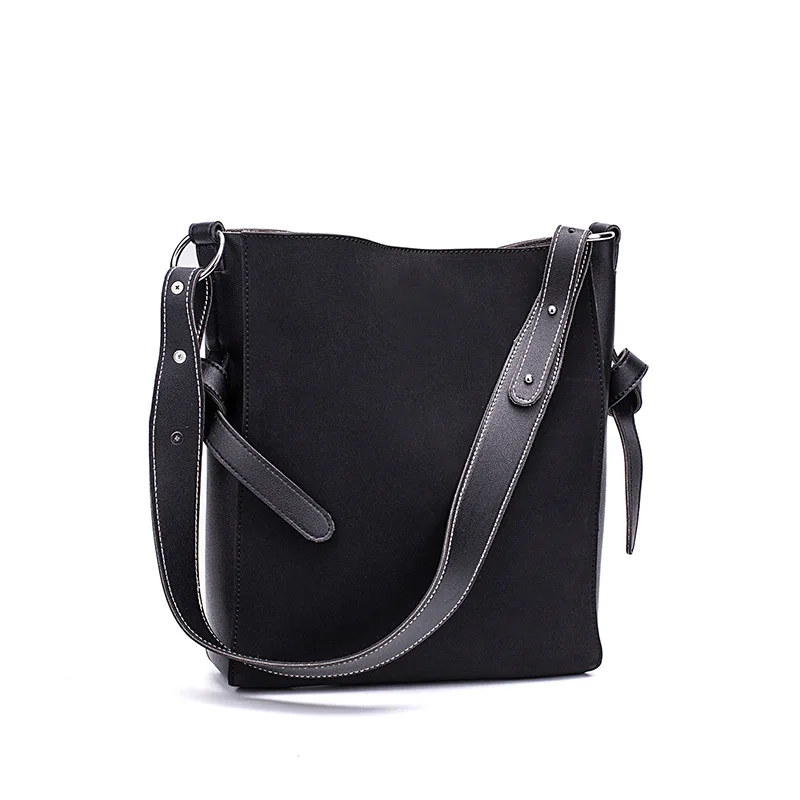 Woman Autumn Winter New All-match Leisure Fashion PU bucket Bag Single Shoulder Bag Handbag Shoulder Bag