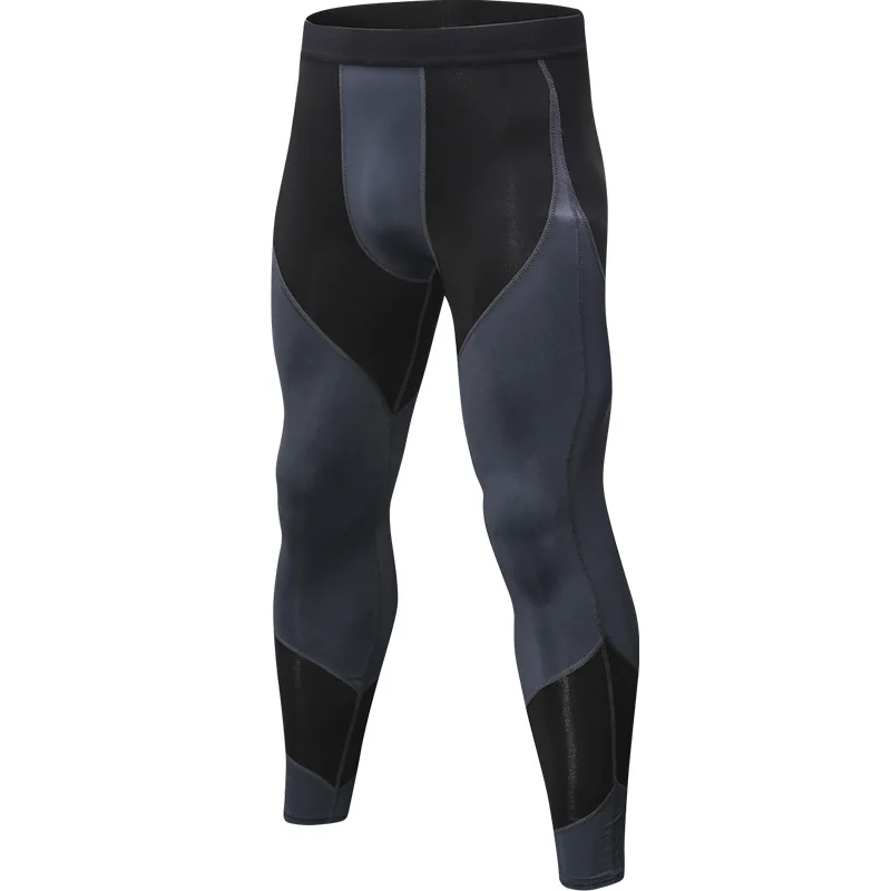 

Men Running Fitness Tight Sportswear Bodybuilding Pants Flexible Quick Dry off Black Polyster Training Riding Exercise Pants