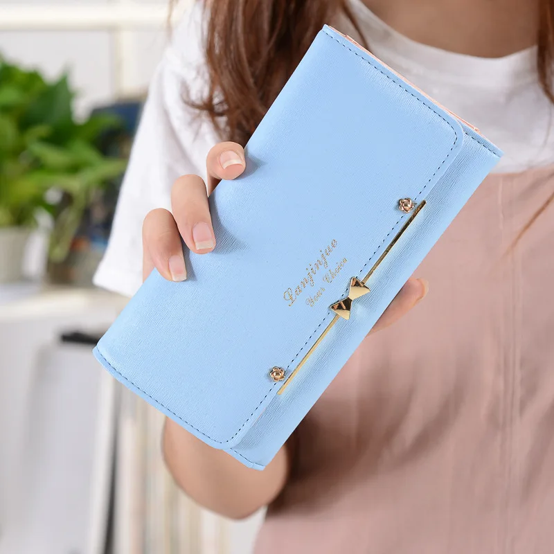 Кошелек для женщин из искусственной кожи, женские кошельки и кошельки, роскошный Длинный дизайнерский клатч, 50 шт./партия