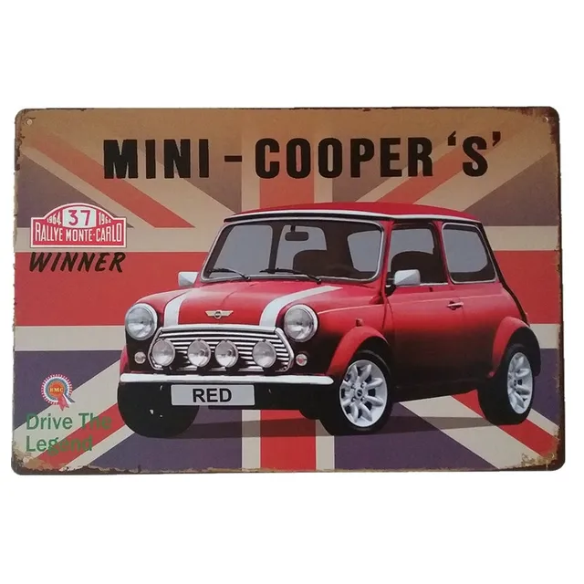 Mini Coopers Poster Modern Iron Painting Sign Tin Sign Metal Sign