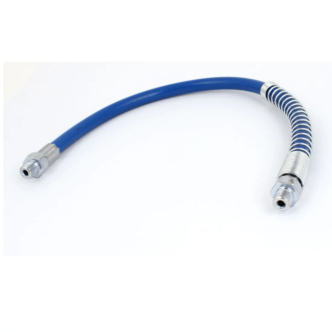 

15" Length 1/8"Bsp Male Thread Flexible Hand Operated Whip Grease Gun Hose Blue
